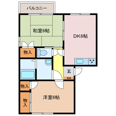 メゾン名張Ａの物件間取画像